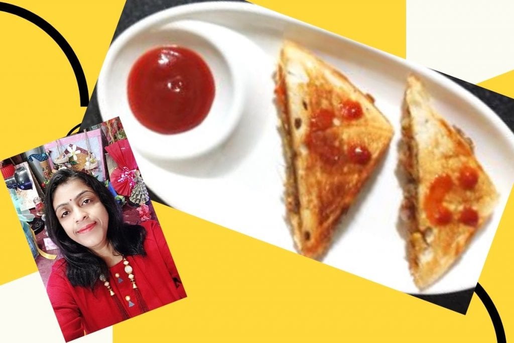Healthy Paneer Sprout Bread Sandwich for breakfast by Pooja Agrawal (2)